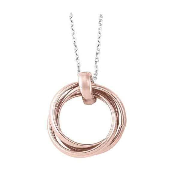 Sterling Silver Fashion Necklace with Rings Pendant