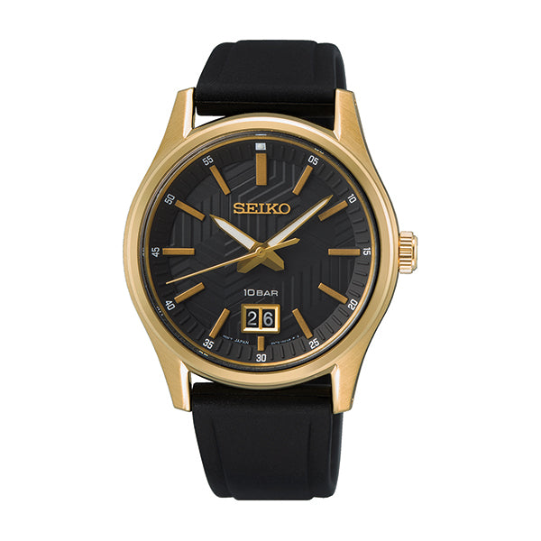 Seiko Men Watch SUR560 - Black and Gold