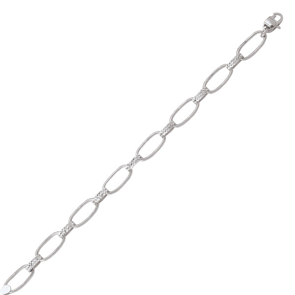 Elegant Real Gold Silver Link Bracelet
