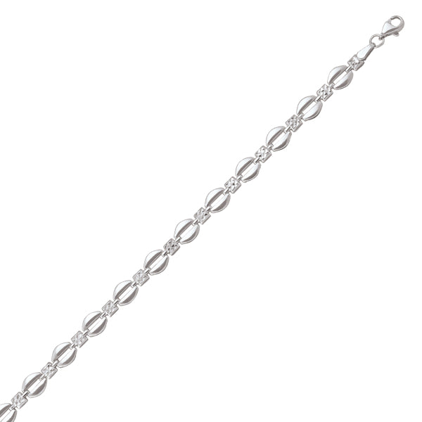 Elegant Real Gold Silver Link Bracelet