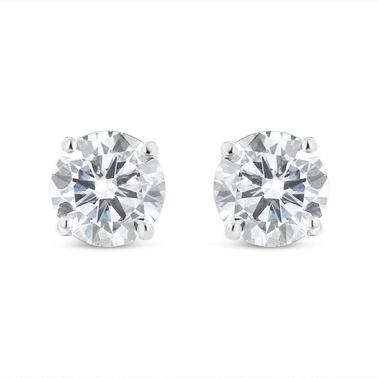 14K Gold 2.00 Cttw Lab Grown Round Brilliant-Cut Diamond Classic 4-Prong Stud Earrings with Screw Backs (F-G color, VVS2-VS1 Clarity)