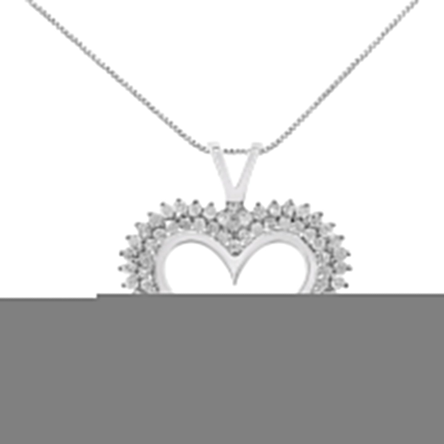 .925 Sterling Silver Diamond Heart 18" Pendant Necklace (I-J Color, I2-I3 Clarity)
