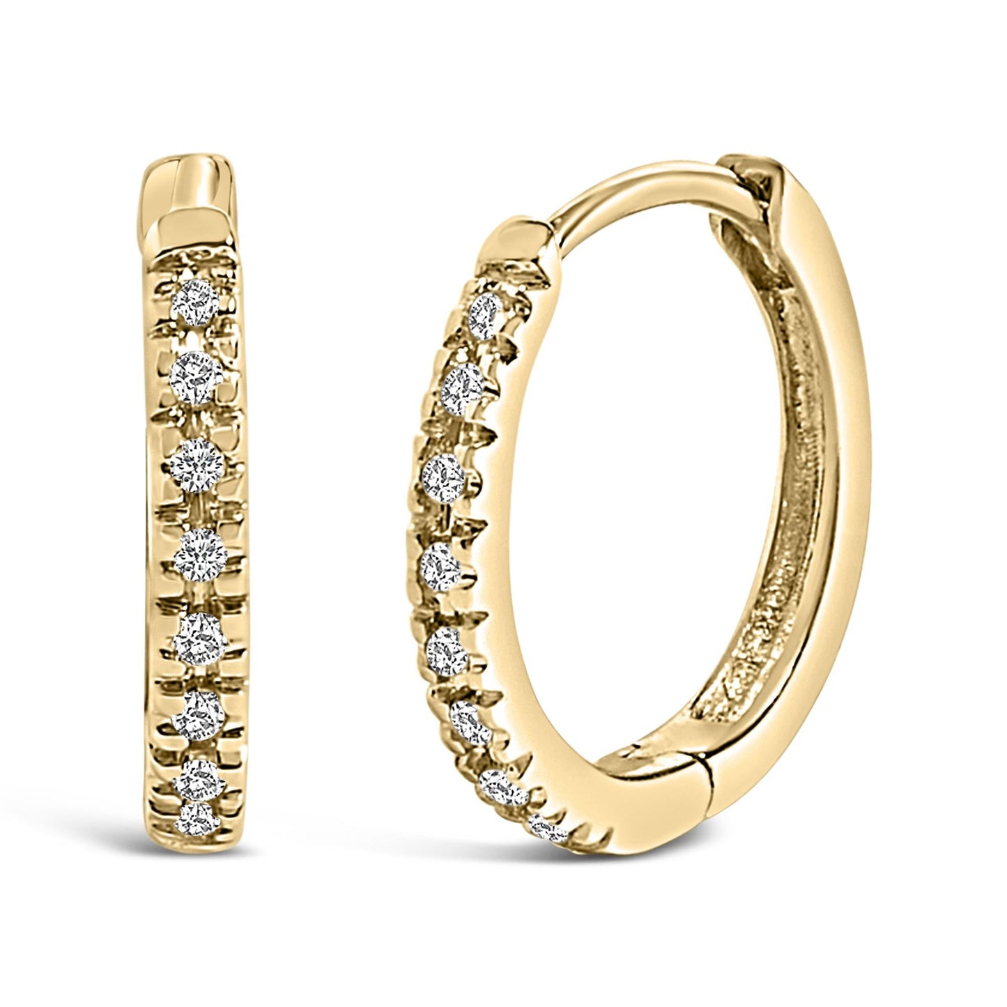 14K Rose Gold 1/5 CTW Diamond Huggie Hoop Earrings (K-L Color, I2-I3 Clarity)