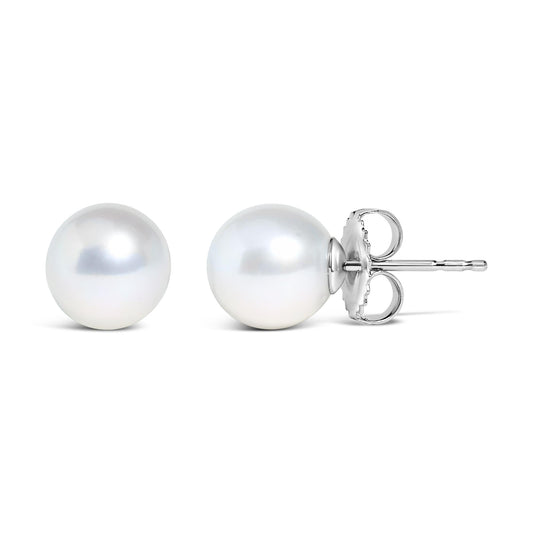 14K Gold Cultured Freshwater Pearl Solitaire Stud Earrings