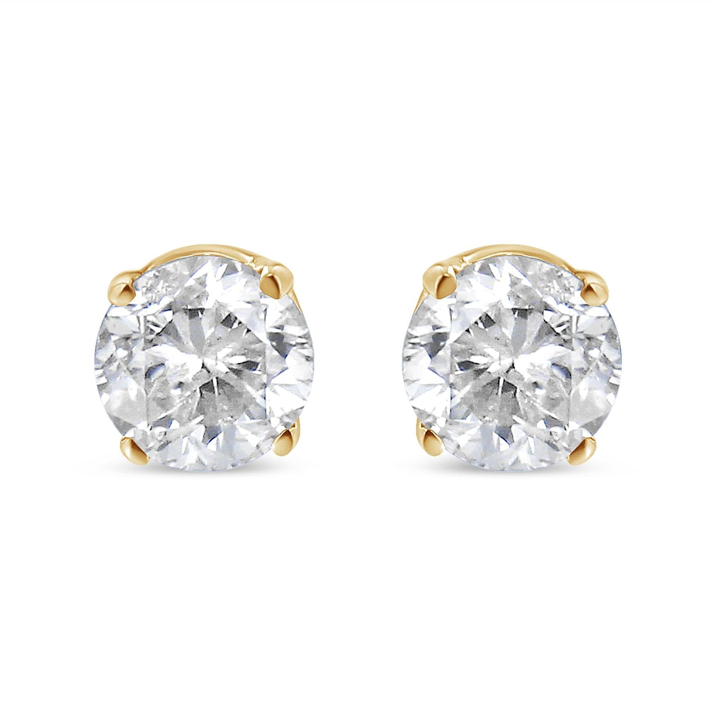 14K Yellow Gold 1/2 Cttw Round-Cut Diamond Solitaire Stud Earrings (O-P Color, SI2-I1 Clarity)