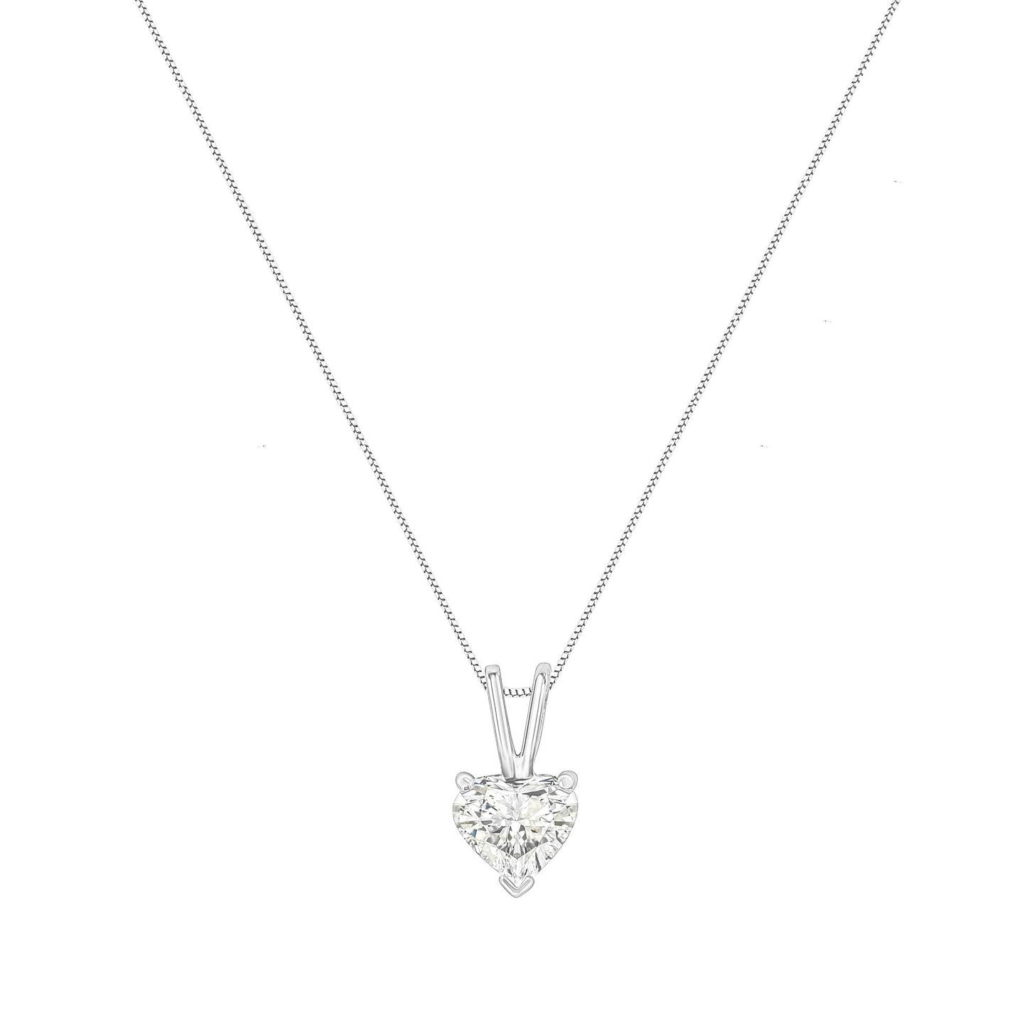 10K White Gold Diamond 3 Stone Trio Heart Stud Earring (I-J Color, I1-I2 Clarity)