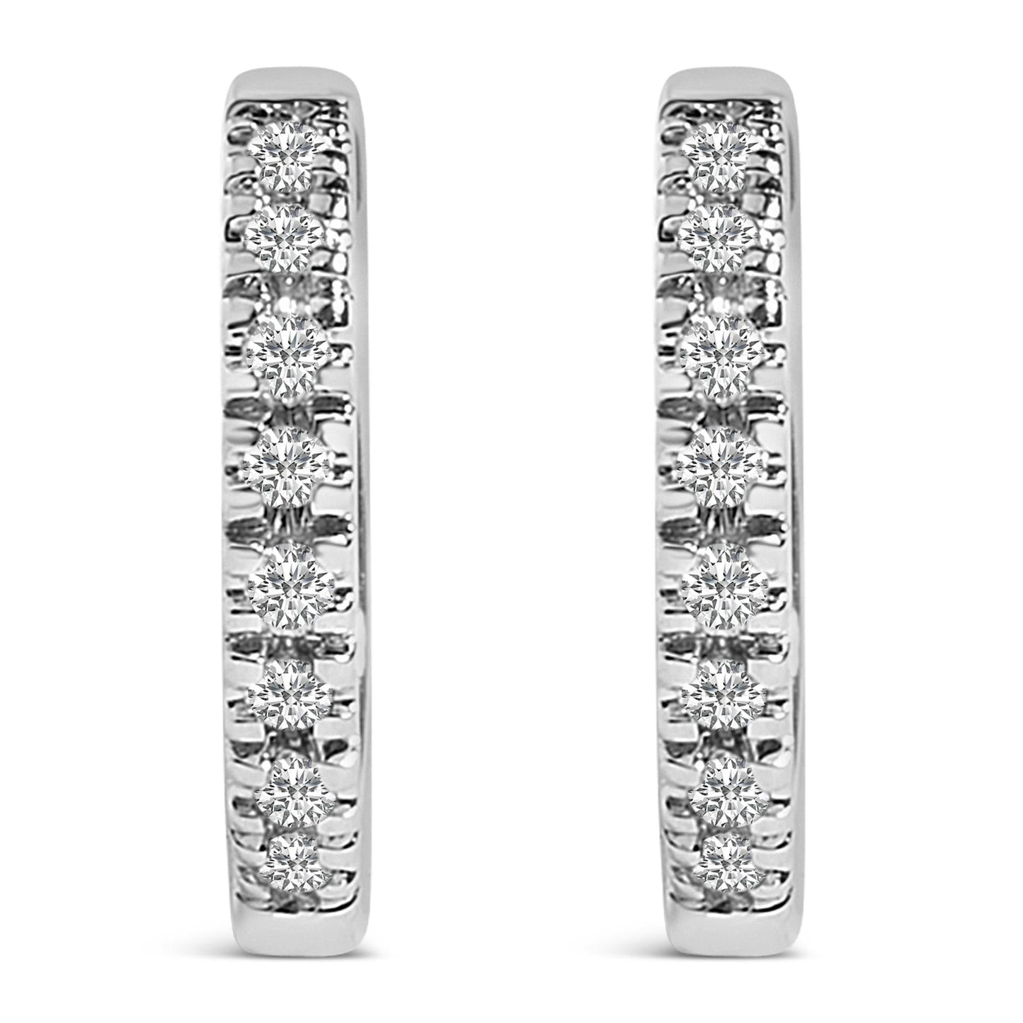 14K Rose Gold 1/5 CTW Diamond Huggie Hoop Earrings (K-L Color, I2-I3 Clarity)