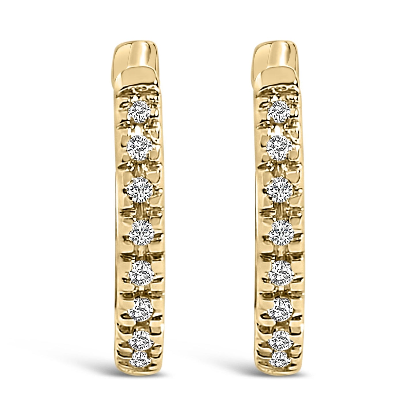 14K Rose Gold 1/5 CTW Diamond Huggie Hoop Earrings (K-L Color, I2-I3 Clarity)