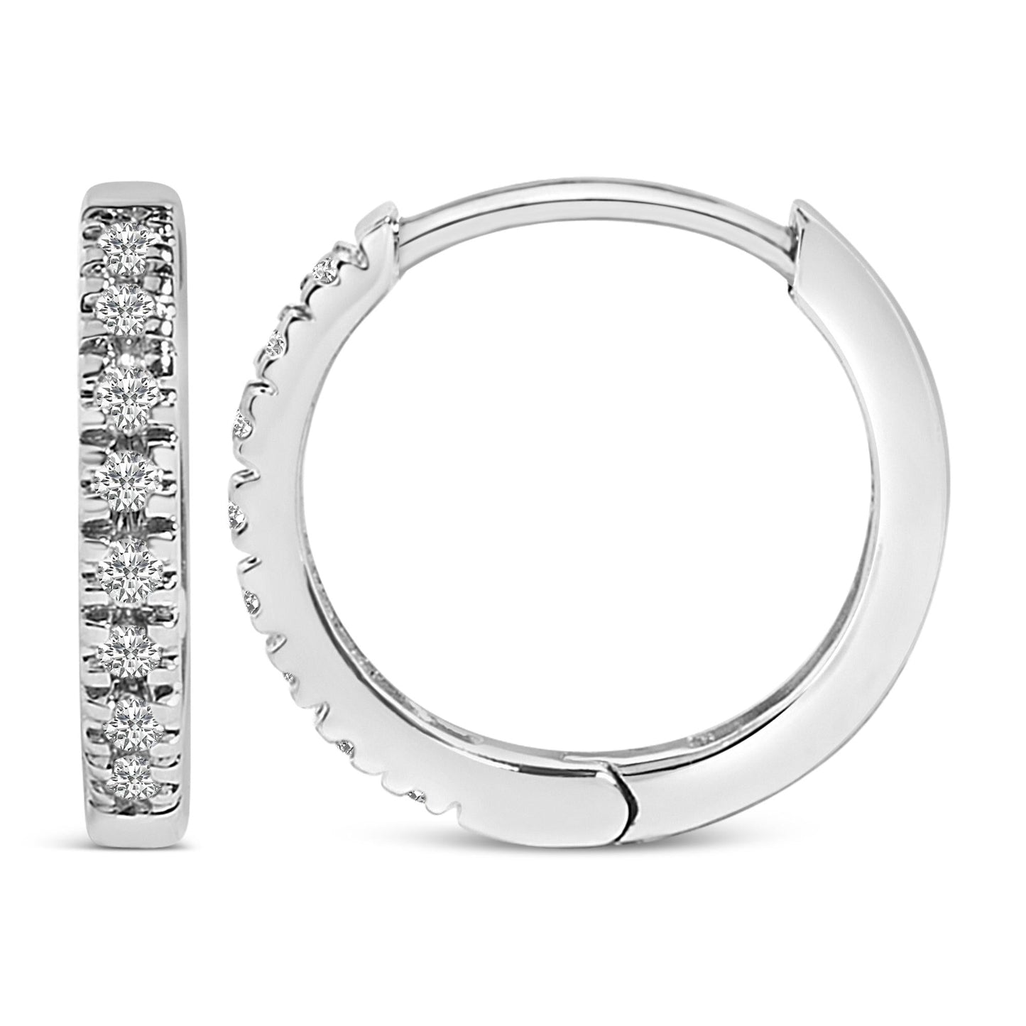 14K Rose Gold 1/5 CTW Diamond Huggie Hoop Earrings (K-L Color, I2-I3 Clarity)
