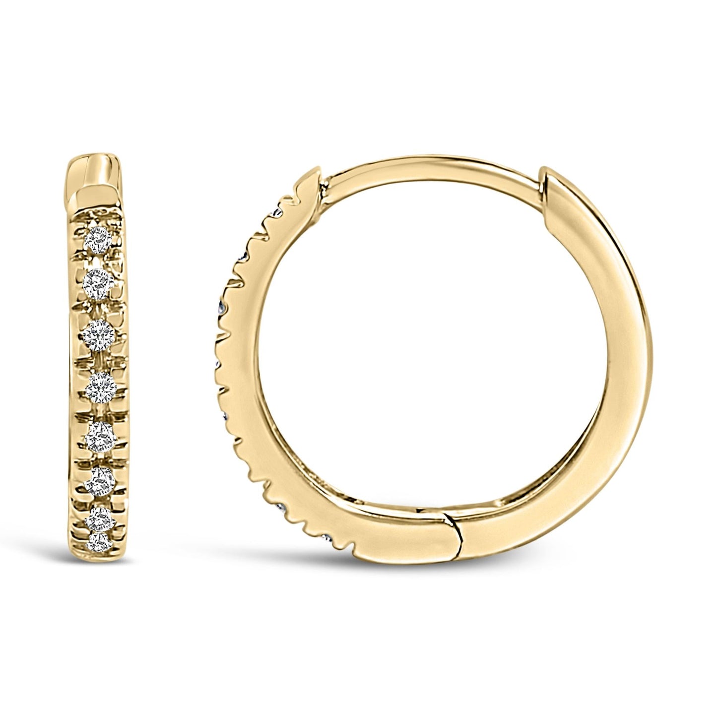 14K Rose Gold 1/5 CTW Diamond Huggie Hoop Earrings (K-L Color, I2-I3 Clarity)