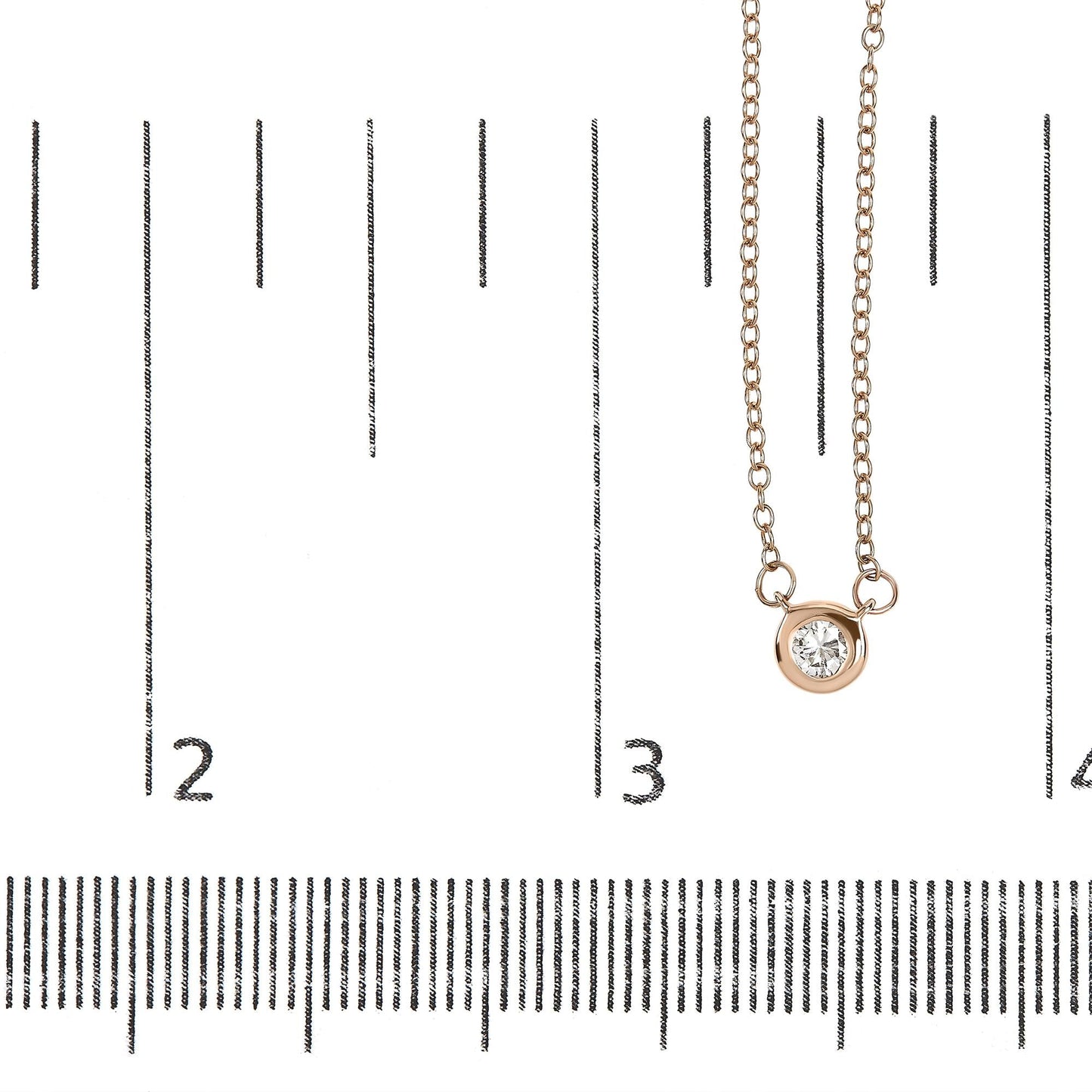 10K Gold Round Brilliant-Cut Diamond Modern Bezel-Set Solitaire 16"-18" Pendant Necklace (H-I Color, SI2-I1 Clarity)