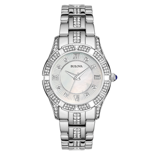 96L116 Crystals Mother of Pearl Ladies Watch
