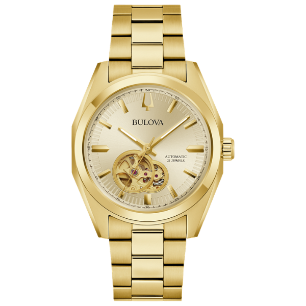Bulova 97A182 Surveyor Automatic Mens Watch - Gold