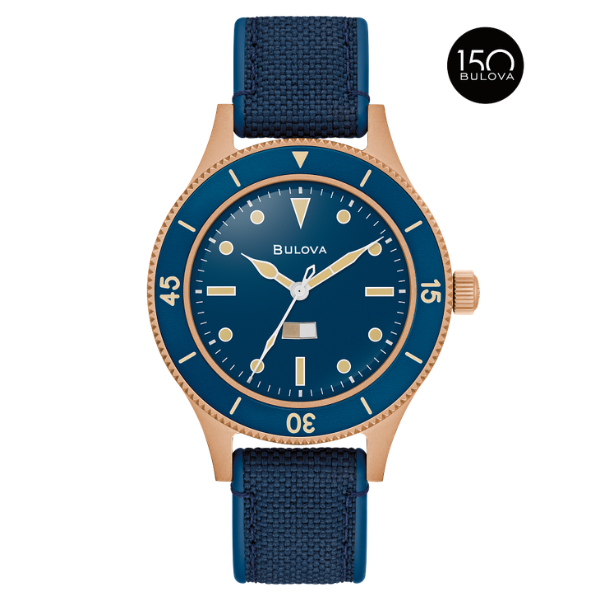 Bulova 98A325 MIL Ships Mens Watch - Blue