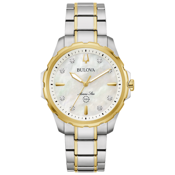 Bulova 98P227 Marine Star 8 Diamonds Ladies Watch