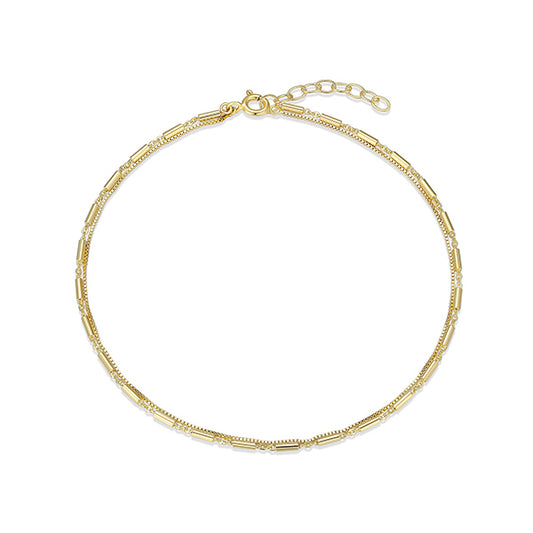 Trendy Sterling Silver Gold Anklet
