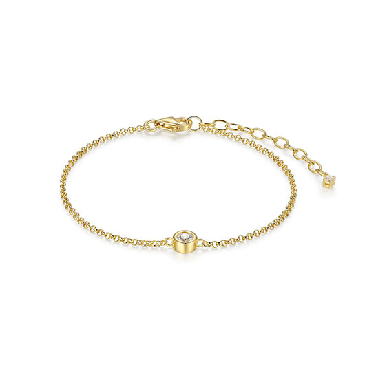 Elegant Round Bezel Set Solitaire Bracelet