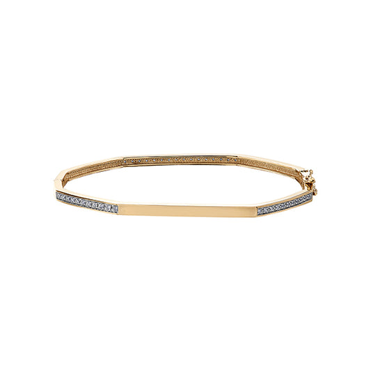 Real Diamond Gold Bangle Bracelet