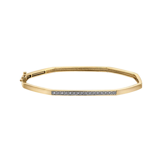 Luxury Real Gold Diamond Bangle Bracelet