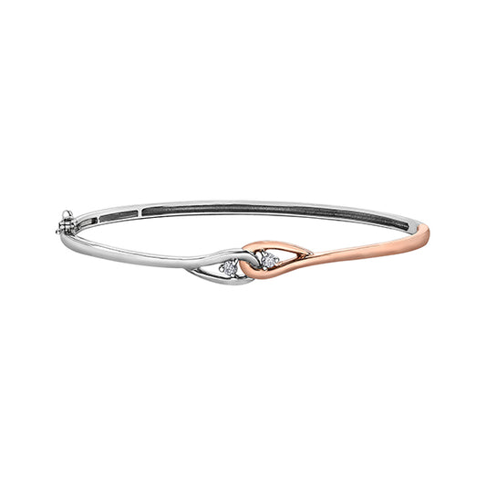 Elegant Real Diamond Rose Gold Bangle