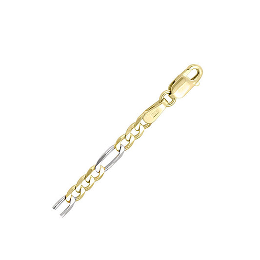 18K Two Tone Figaro Bracelet