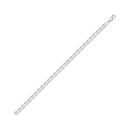 18K White Gold Flat Anchor Bracelet 
