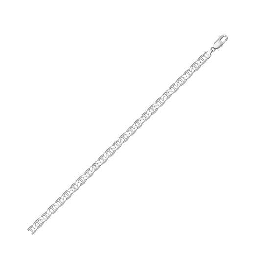 18K White Gold Flat Anchor Bracelet