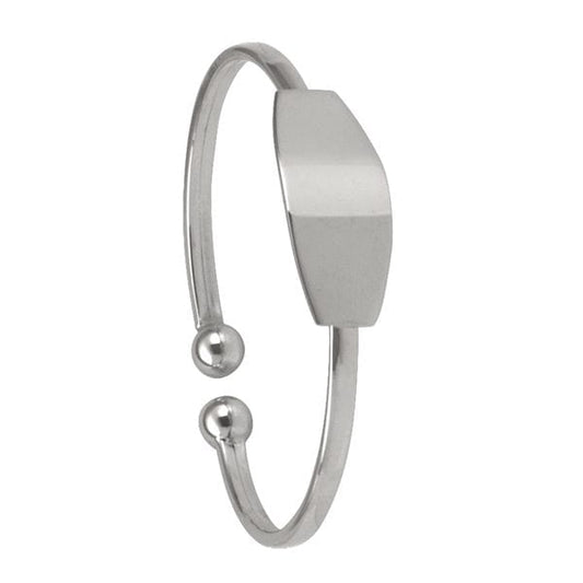 14K White Gold Baby ID Bangle