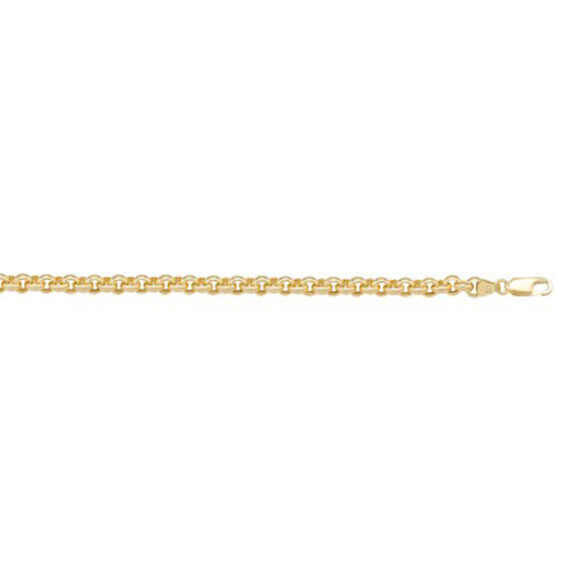 14K Gold Hollow Rolo Bracelet