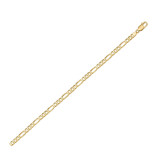 Elegant Real Gold Figaro Bracelet