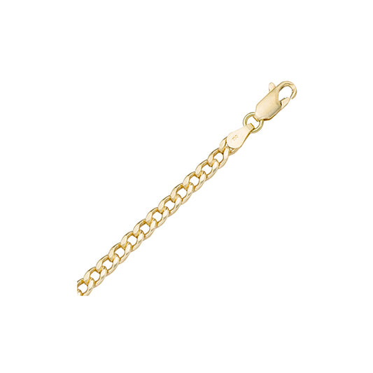 Elegant Real Gold Curb Bracelet for Women