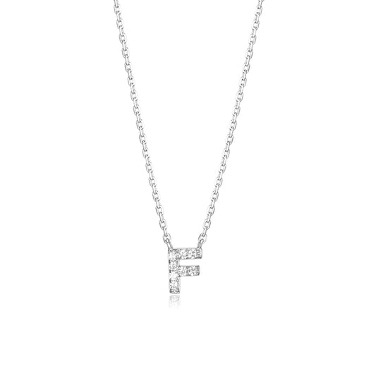 Elegant Necklace with Initial F 