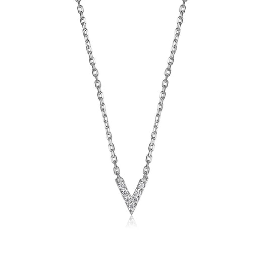 Elegant Necklace with Initial V