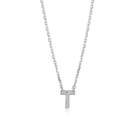 Elegant Necklace with Initial T