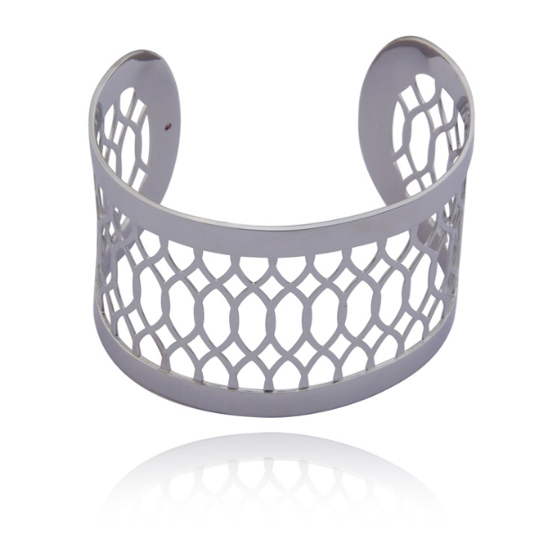 BR1L991A-W-7 Latitude Wide Mesh Open Bangle Bracelet Size 7