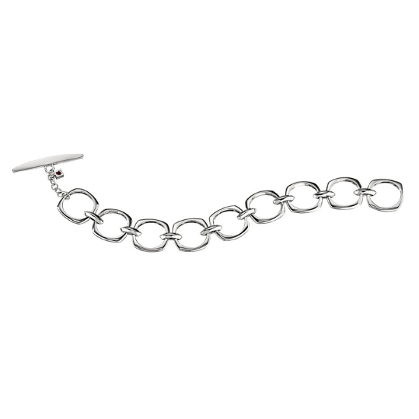 BR1LA49A-W-7.5 Cushion Circle Toggle Bracelet Size 7.5