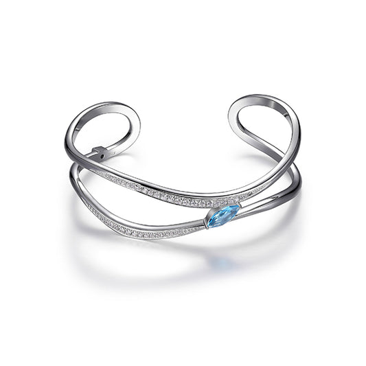 Elegant Topaz Open Cuff Bangle