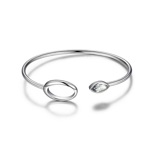 Elegant Clear Blue Shade Swarovski Crystal Bangle
