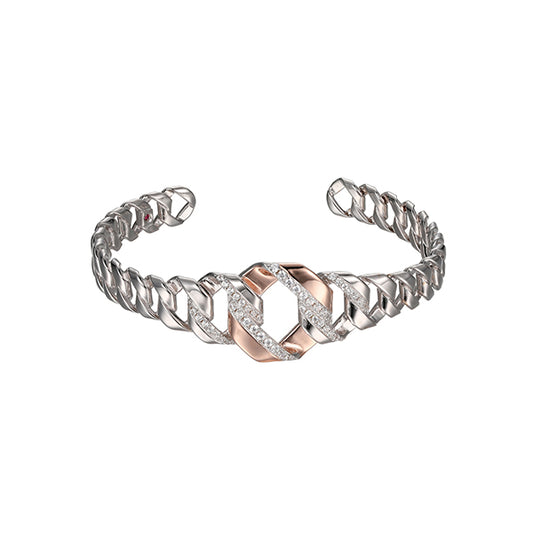 Elegant Intertwined Open Cuff Bracelet