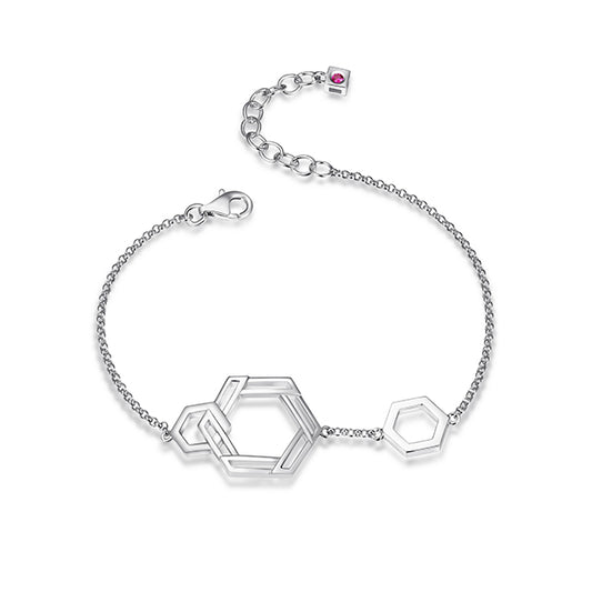 Elegant Intertwined Hexagon Bracelet