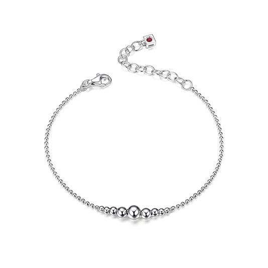 Elegant Graduated Silver Bead Bracelet