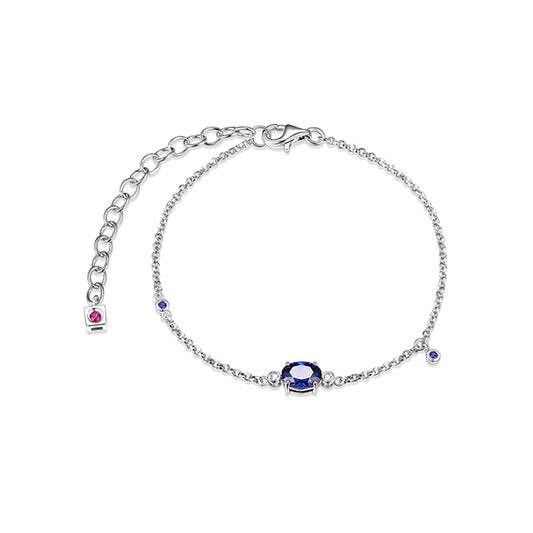 Elegant Blue Star Lab Grown Diamond Solitaire Bracelet 