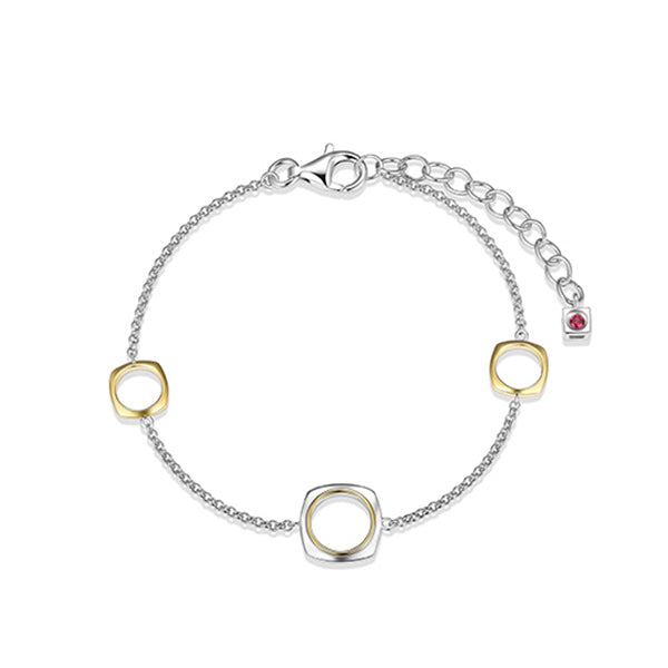 Elegant Aureole Square Link Station Bracelet