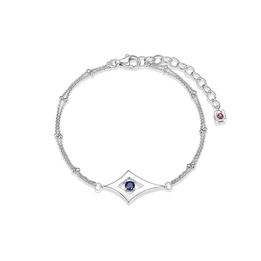 Stellar Diamond Shape Sterling Silver 2 Strands Bracelet