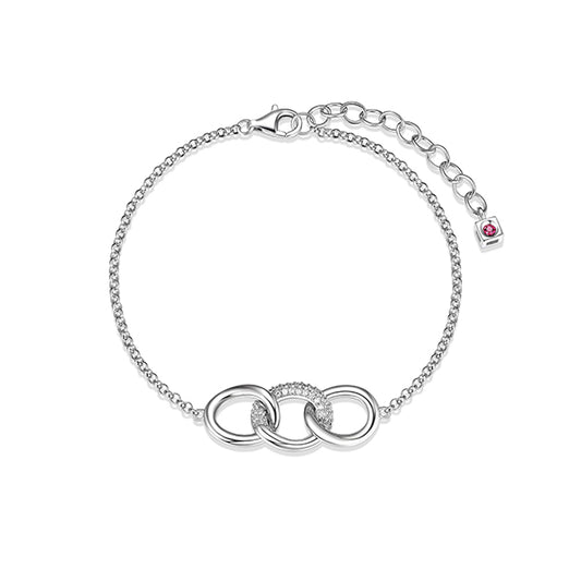 Elegant Interlocking Oval Link  Bracelet