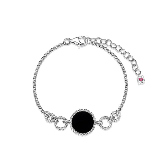 Elegant Nautical Agate with Rope Link Bracelet
