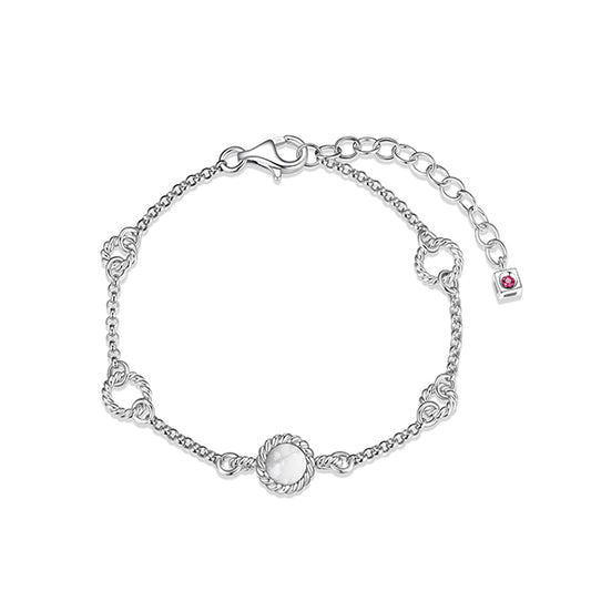 Elegant Nautical Howlite Rope Link Bracelet