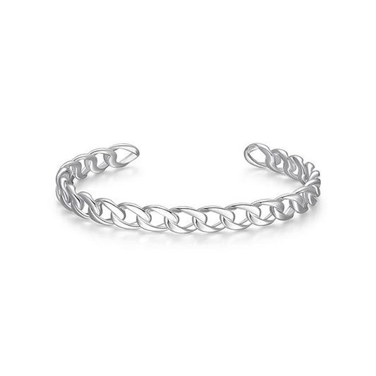Elegant Ovation High Polish Link Cuff Bangle 
