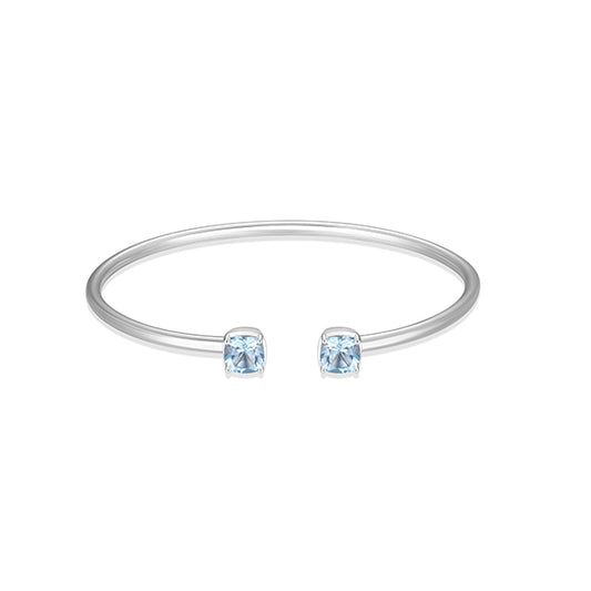 Elegant Marble  Topaz Cushion Cut Cuff Bangle