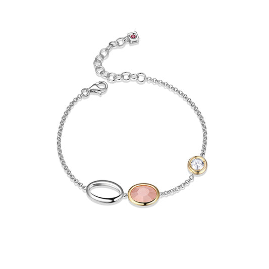 Elegant Mirage Rose Quartz and White Topaz Bracelet